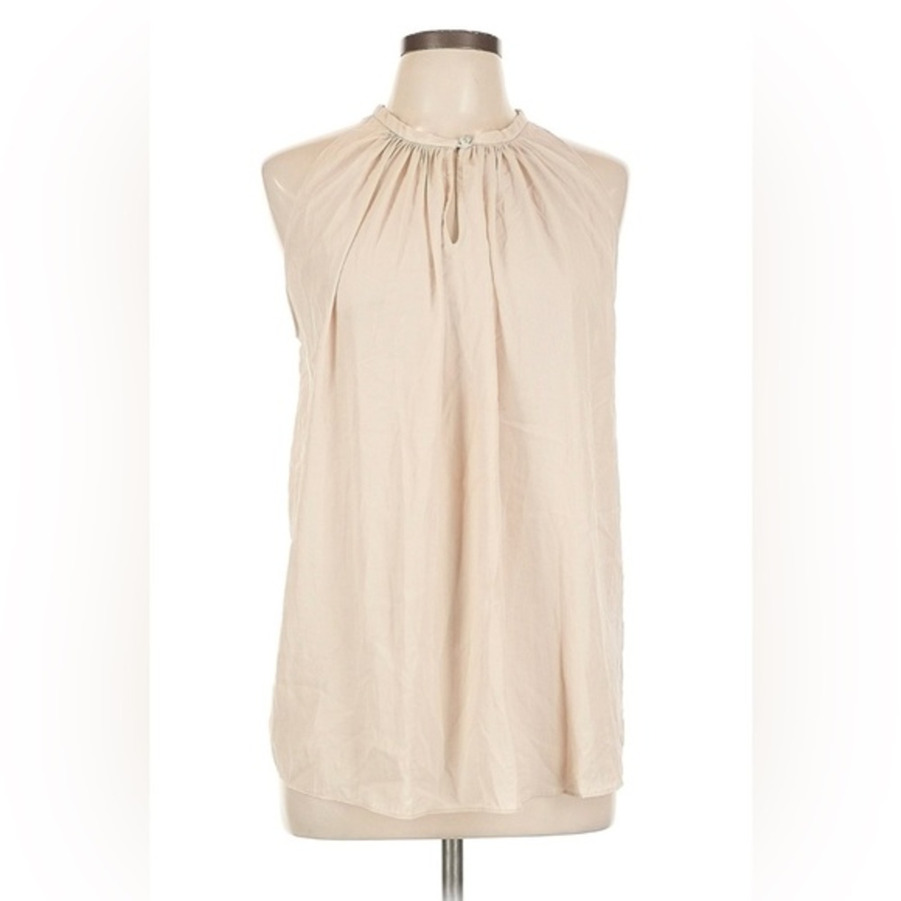 Catherine Malandrino Elegant Cream Keyhole neck Sleeveless Blouse Sz M NWT
